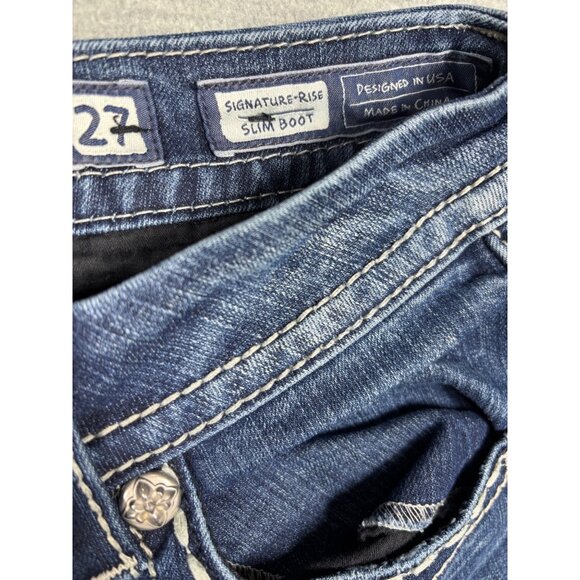 Miss Me Womens Jeans Size‎ 27 Signature Rise Slim Boot Bling - Picture 2 of 10